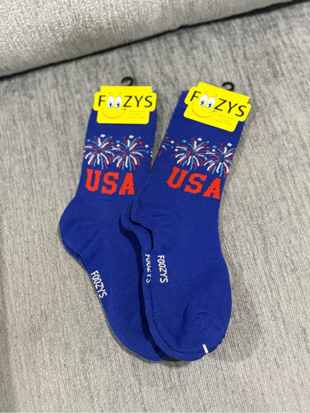 Women’s Blue USA Fireworks Crew Socks.“Serious socks, for not so serious people”